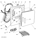 FRONT PANEL & DOOR Diagram and Parts List for DPSE810EG7WT  General Electric Dryer