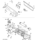 BACKSPLASH, BLOWER & MOTOR ASSEMBLY Diagram and Parts List for DSLVR48GH5WW  General Electric Dryer