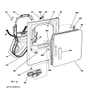 FRONT PANEL & DOOR Diagram and Parts List for DSLVR48GH5WW  General Electric Dryer