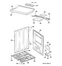 CABINET Diagram and Parts List for DWSR483EG9WW  General Electric Dryer