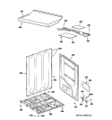 CABINET Diagram and Parts List for DWXR463EG7WW  General Electric Dryer
