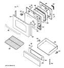 DOOR & DRAWER PARTS Diagram and Parts List for JGB400SEP2SS  General Electric Range