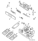 CONTROL PANEL & COOKTOP Diagram and Parts List for PGB975SEM4SS  General Electric Range