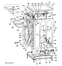 CABINET & TOP PANEL Diagram and Parts List for WBVH5200J3WW  General Electric Washer