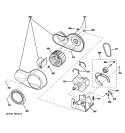 MOTOR & BLOWER Diagram and Parts List for DCVH485EK0MS  General Electric Dryer