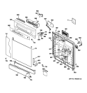 ESCUTCHEON & DOOR ASSEMBLY Diagram and Parts List for GSD4060R00SS  General Electric Dishwasher