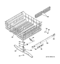 UPPER RACK ASSEMBLY Diagram and Parts List for GDWT300R10WW  General Electric Dishwasher