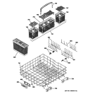 LOWER RACK ASSEMBLY Diagram and Parts List for PDWT500R10WW  General Electric Dishwasher