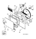 FRONT PANEL & DOOR Diagram and Parts List for DSXH43GF2WW  General Electric Dryer