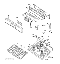 Part Location Diagram of WB62K10124 GE RANGETOP & BRKT Assembly