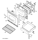 DOOR & DRAWER PARTS Diagram and Parts List for JGB500DEP1WW  General Electric Range