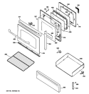 DOOR & DRAWER PARTS Diagram and Parts List for JGB810DEP2CC  General Electric Range