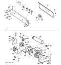 BACKSPLASH, BLOWER & MOTOR ASSEMBLY Diagram and Parts List for NWXR483EG9WW  Hotpoint Dryer