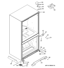 CASE PARTS Diagram and Parts List for GBSC0HCXCRBB  General Electric Refrigerator
