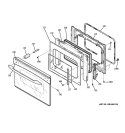 DOOR Diagram and Parts List for JCSP38DN2WW  General Electric Range
