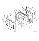DOOR Diagram and Parts List for JCSP46SP1SS  General Electric Range