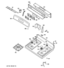 CONTROL PANEL & COOKTOP Diagram and Parts List for JGB280SEN4SS  General Electric Range