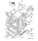 BODY PARTS Diagram and Parts List for JGBP25DEM8BB  General Electric Range