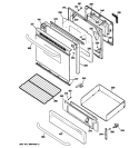 DOOR & DRAWER PARTS Diagram and Parts List for JGBP25SEN6SS  General Electric Range