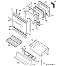 DOOR & DRAWER PARTS Diagram and Parts List for PGB900DEM5BB  General Electric Range