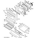 DOOR & DRAWER PARTS Diagram and Parts List for PGB900SEM5SS  General Electric Range