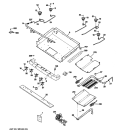 GAS & BURNER PARTS Diagram and Parts List for PGB910SEM4SS  General Electric Range