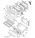 DOOR & DRAWER PARTS Diagram and Parts List for PGB916SEM4SS  General Electric Range