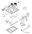 CONTROL PANEL & COOKTOP Diagram and Parts List for JSS28DN2CC  General Electric Range