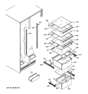 FRESH FOOD SHELVES Diagram and Parts List for GSS22IBTNCC  General Electric Refrigerator