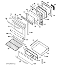 DOOR & DRAWER PARTS Diagram and Parts List for PGB908SEM3SS  General Electric Range