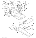 MOTOR, BLOWER & BELT Diagram and Parts List for WSM2700HFWWW  General Electric Washer Dryer Combo