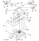 CABINET & TOP PANEL Diagram and Parts List for WSM2700HFWWW  General Electric Washer Dryer Combo