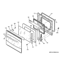 DOOR Diagram and Parts List for PK956SM3SS  General Electric Wall Oven
