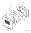 DOOR Diagram and Parts List for PB900DP1BB  General Electric Range