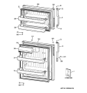 DOORS Diagram and Parts List for HTT16BBSGRWW  Hotpoint Refrigerator