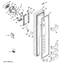 FREEZER DOOR Diagram and Parts List for ZISP420DTBSS  General Electric Refrigerator