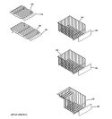 FREEZER SHELVES Diagram and Parts List for PSSS3RGXASS  General Electric Refrigerator