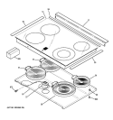 COOKTOP Diagram and Parts List for JCSP42SN3SS  General Electric Range