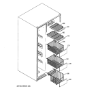 FREEZER SHELVES Diagram and Parts List for HSK27MGWJCCC  Hotpoint Refrigerator