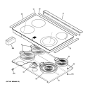 Part Location Diagram of WB62T10773 GE Maintop Glass Assembly