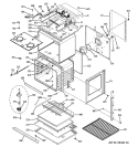 BODY WITH MICROWAVE SUPPORT Diagram and Parts List for JTP90SM2SS  General Electric Microwave Oven Combo