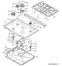 COOKTOP Diagram and Parts List for P2S975SEP1SS  General Electric Range