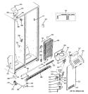 FREEZER SECTION Diagram and Parts List for GSE25KETNFWW  General Electric Refrigerator