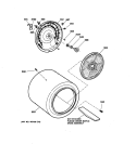 DRUM Diagram and Parts List for DDC4400T2WH  General Electric Dryer
