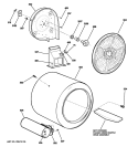 DRUM Diagram and Parts List for DDC4500T1WH  General Electric Dryer