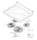COOKTOP Diagram and Parts List for JB645CP1WW  General Electric Range