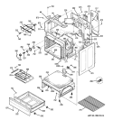 BODY PARTS Diagram and Parts List for JB645CP1WW  General Electric Range