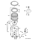 TUB, BASKET & AGITATOR Diagram and Parts List for WPRE8150K1WT  General Electric Washer