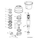 DISPOSER PARTS Diagram and Parts List for GFC701F-01  General Electric Food Waste Disposer