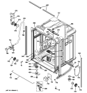 BODY PARTS Diagram and Parts List for GDWF100R10BB  General Electric Dishwasher